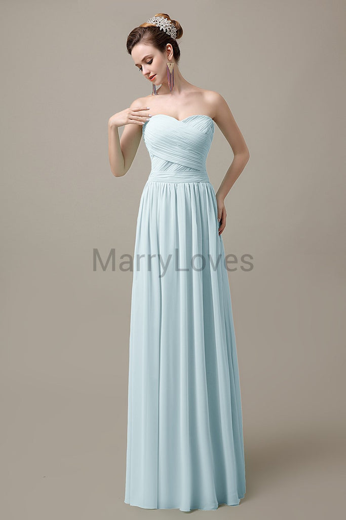 Sweetheart Pleats Chiffon Bridesmaid Dresses