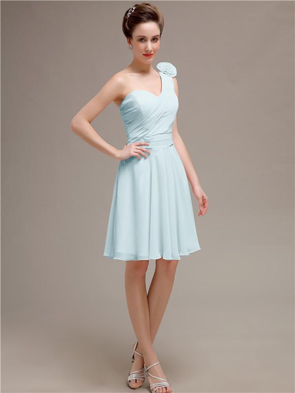 One Shoulder Short A-Line Bridesmaid Dresses