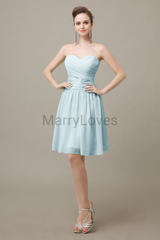 Sweetheart Short Chiffon Bridesmaid Dresses