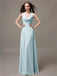 A-line Jewel Neck Floor-length Bridesmaid Dresses