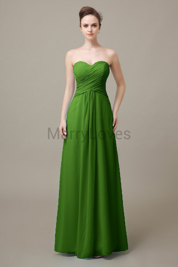 Sweetheart Chiffon Floor Length Bridesmaid Dresses