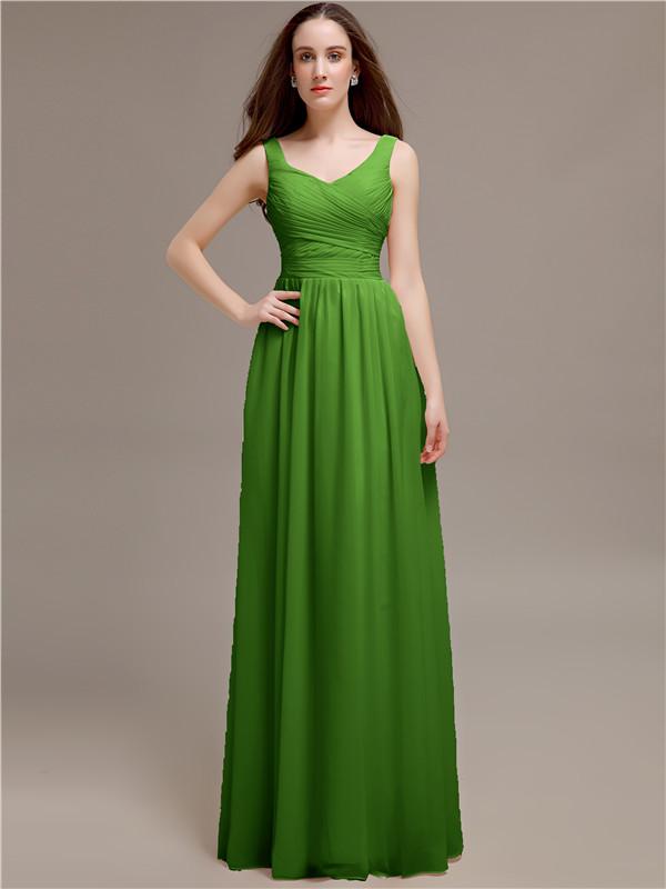 Scoop Neck Sleeveless Pleats Bridesmaid Dresses