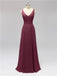 V Neck Floor Length Bridesmaid Dresses