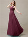 One Shoulder Chiffon Floor-Length Bridesmaid Dresses