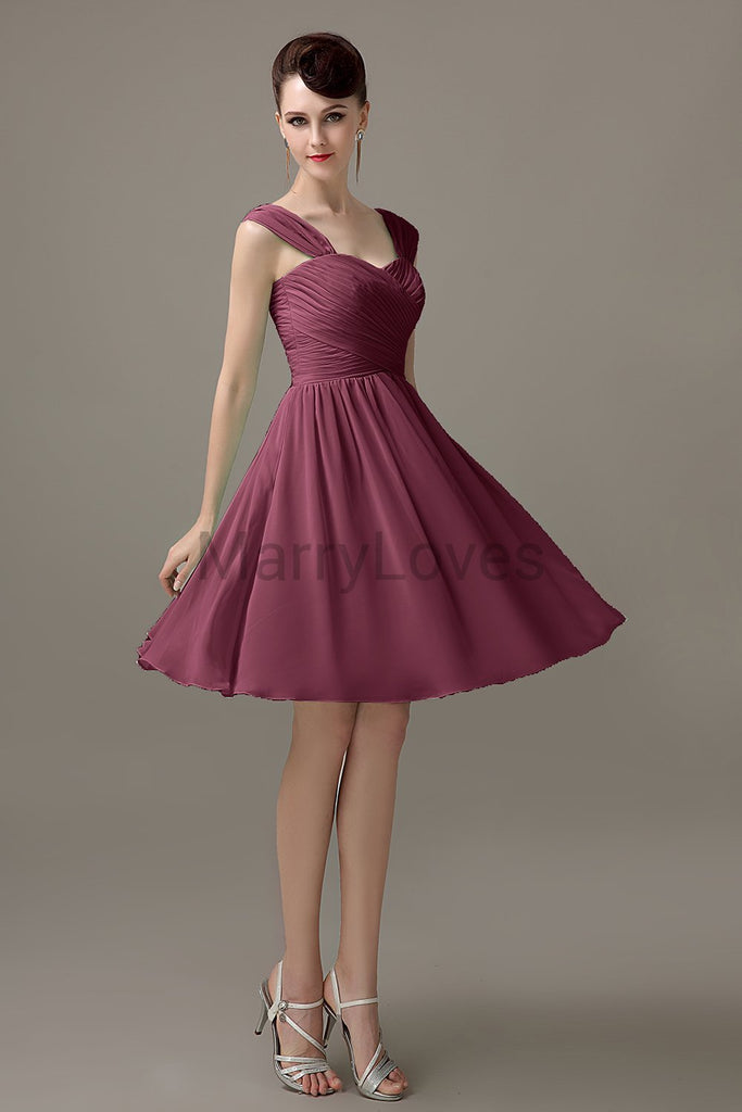 Straps Chiffon Short Bridesmaid dresses