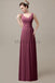 V-Neck Straps Pleats Bridesmaid Dresses