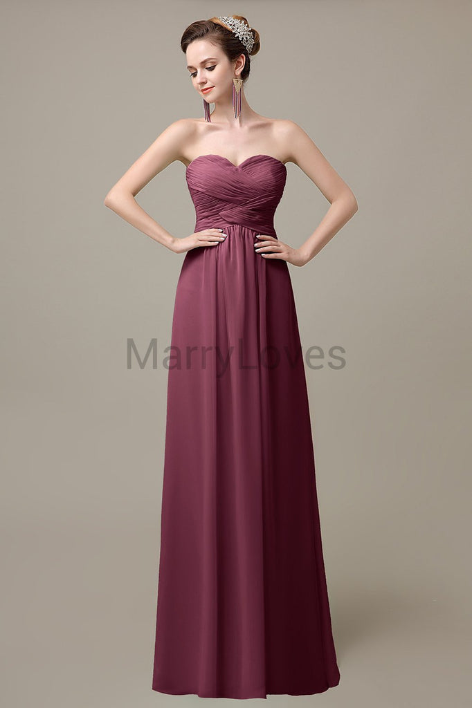 Sweetheart Sleeveless Chiffon Bridesmaid Dresses