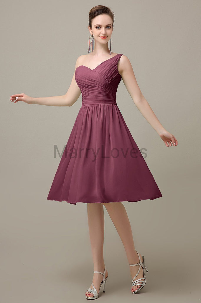 One Shoulder Chiffon Bridesmaid Dresses