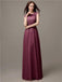 Floor-length Cap Sleeves Appliques Chiffon Bridesmaid Dresses