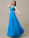 One Shoulder Chiffon Floor-Length Bridesmaid Dresses