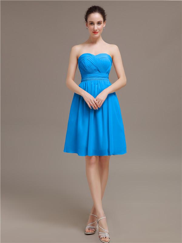 Sweetheart Chiffon Short Bridesmaid Dresses