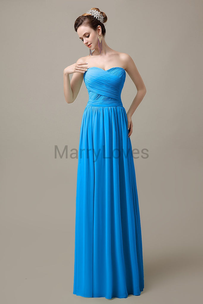 Sweetheart Pleats Chiffon Bridesmaid Dresses