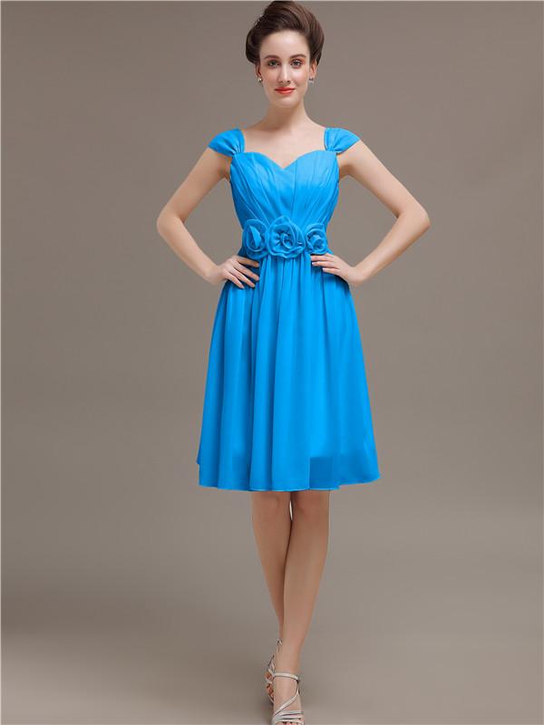 Straps Chiffon Short Bridesmaid Dresses