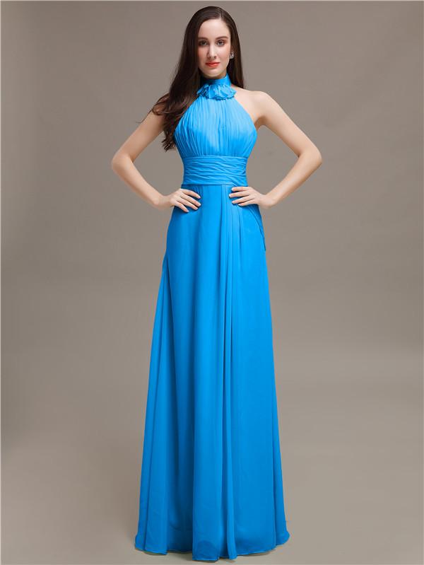 High Neck Chiffon Bridesmaid Dresses