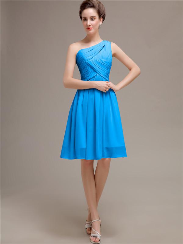 One Shoulder Short A-Line Bridesmaid Dresses