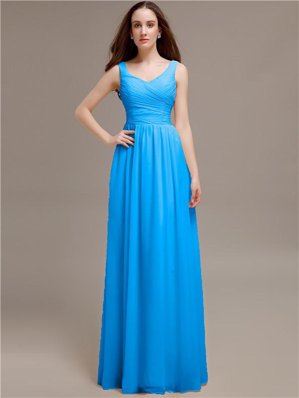 Scoop Neck Sleeveless Pleats Bridesmaid Dresses