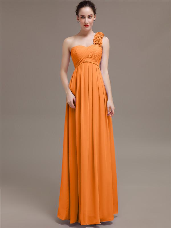 One Shoulder Chiffon Bridesmaid Dresses