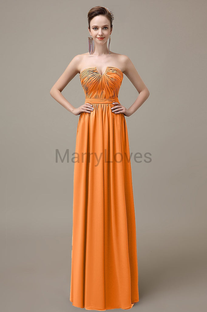 Sweetheart Chiffon Floor Length Bridesmaid Dresses