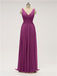 V Neck Chiffon Floor Length Bridesmaid Dresses