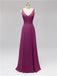 V Neck Floor Length Bridesmaid Dresses