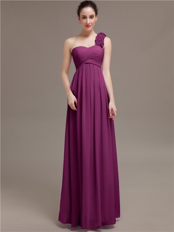 One Shoulder Chiffon Bridesmaid Dresses