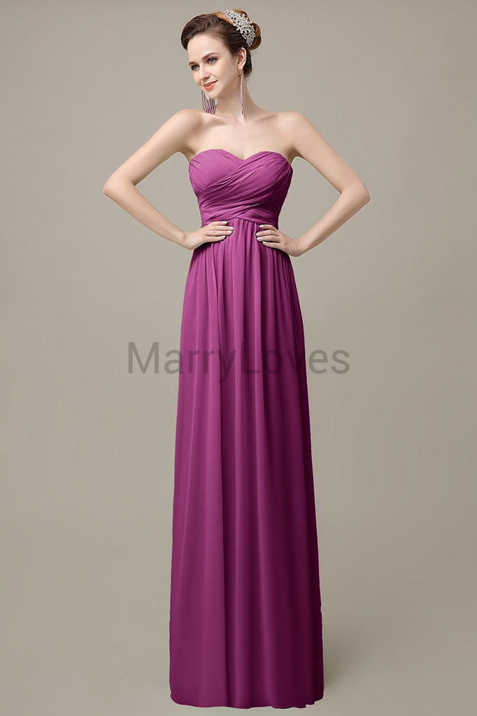 Sweetheart Pleats Chiffon Bridesmaid Dresses