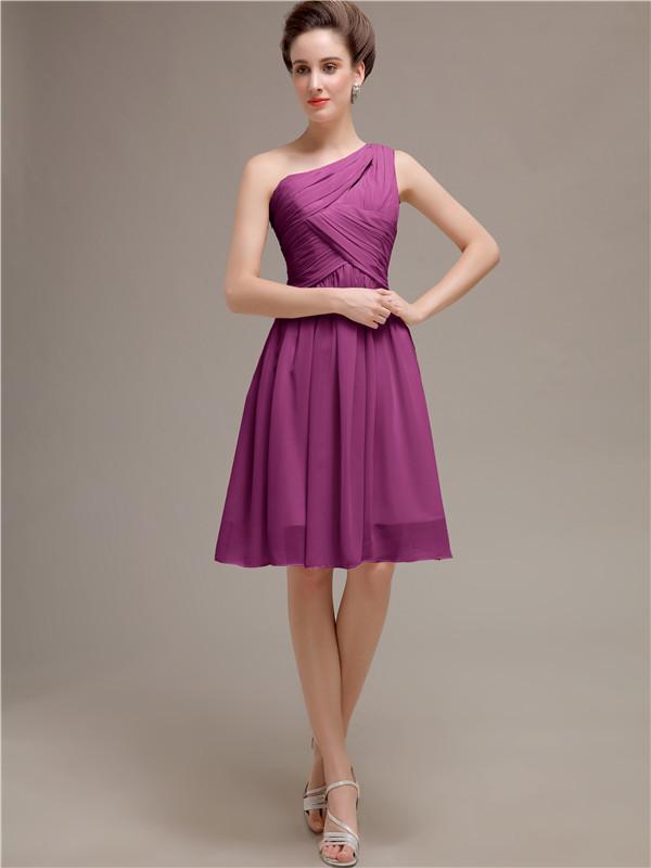 One Shoulder Short A-Line Bridesmaid Dresses