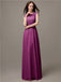 Floor-length Cap Sleeves Appliques Chiffon Bridesmaid Dresses