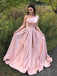 Elegant One Shoulder Simple Long Prom Dresses With Train, PD0538