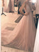 A-line Long V-back Cheap Long tulle Sexy Prom Dresses, PD0540