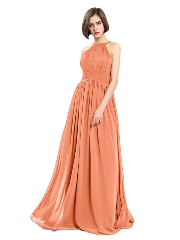 A-line Sleeveless Straps Pleats Bridesmaid Dresses