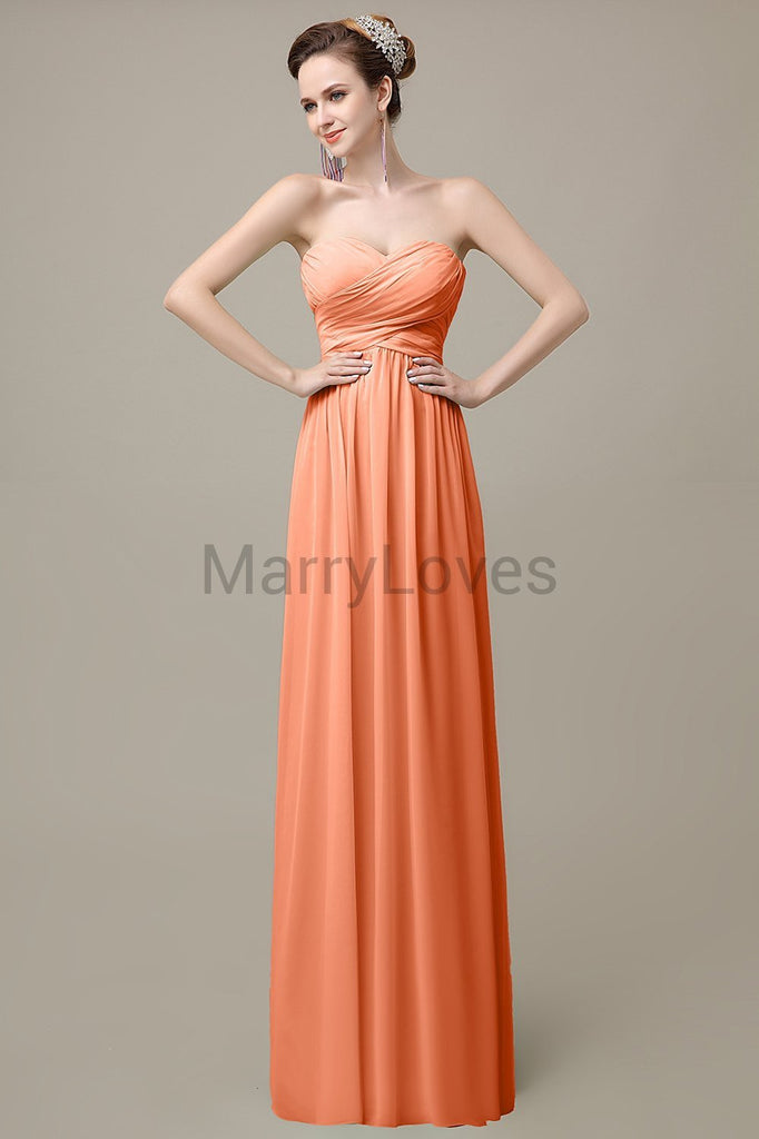 Sweetheart Pleats Chiffon Bridesmaid Dresses