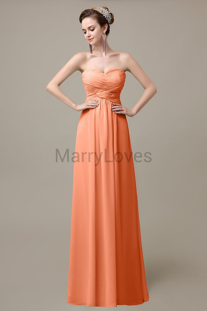 Sweetheart Sleeveless Chiffon Bridesmaid Dresses