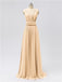 V Neck Chiffon Floor Length Bridesmaid Dresses