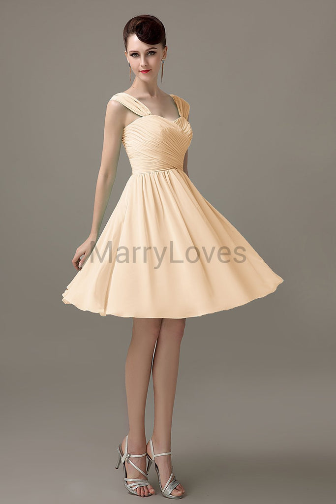 Straps Chiffon Short Bridesmaid dresses