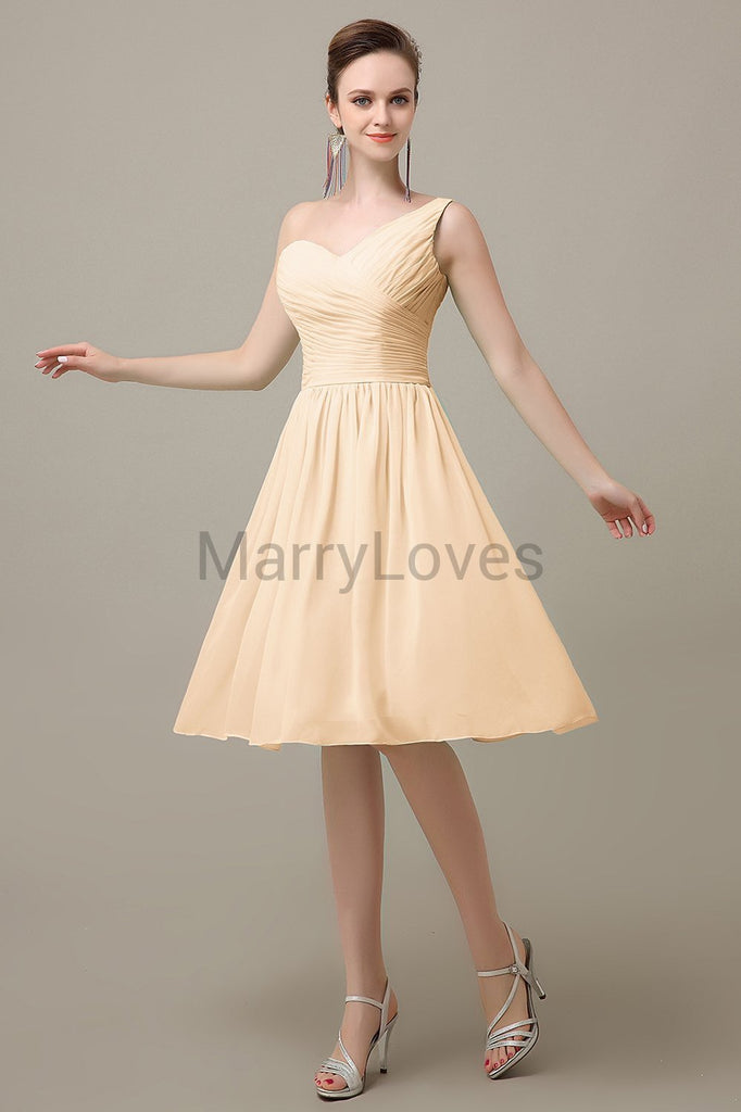 One Shoulder Chiffon Bridesmaid Dresses