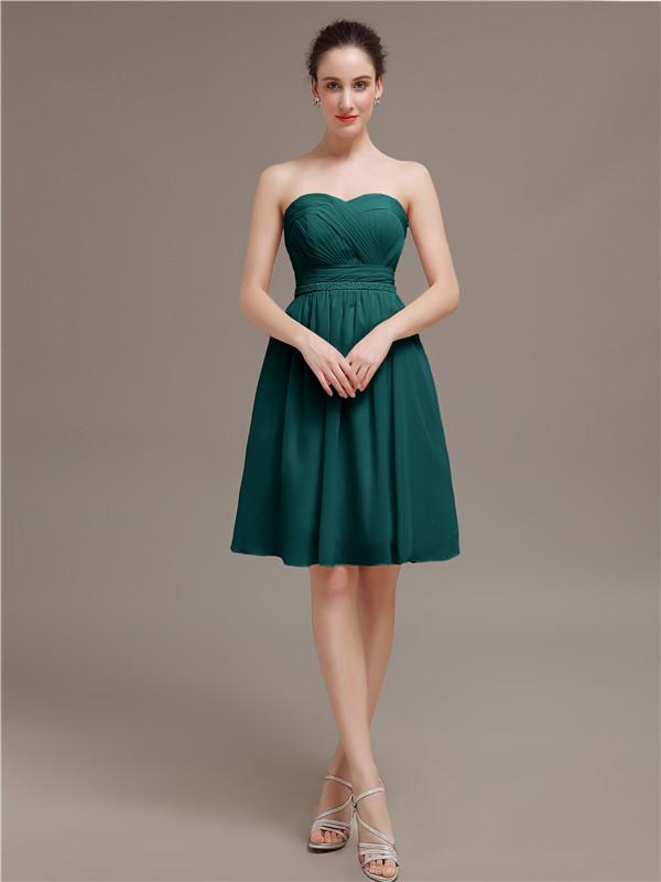 Sweetheart Chiffon Short Bridesmaid Dresses