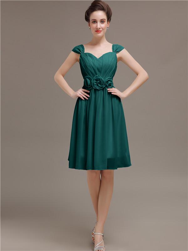 Straps Chiffon Short Bridesmaid Dresses