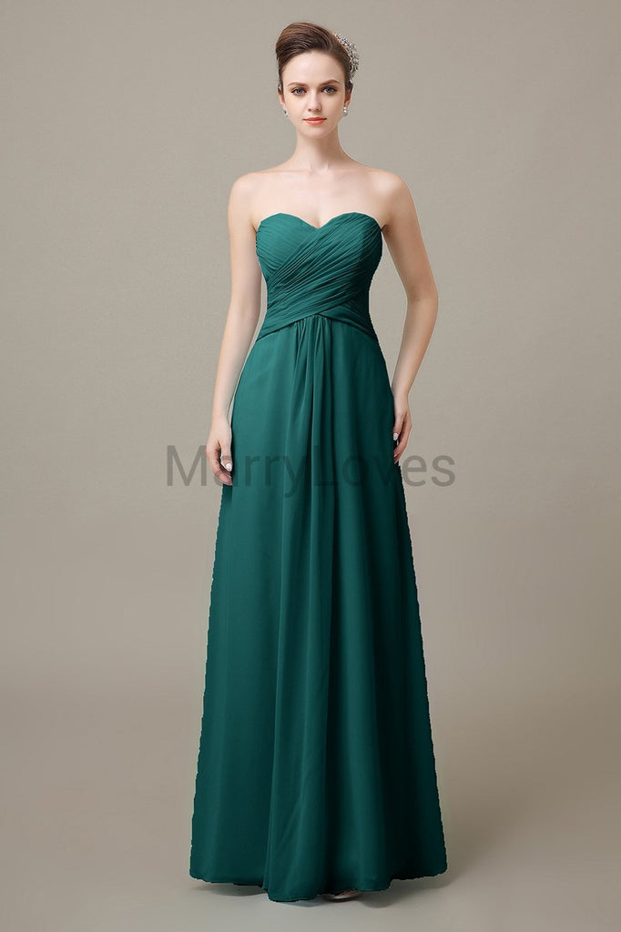 Sweetheart Chiffon Floor Length Bridesmaid Dresses