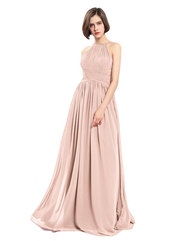 A-line Sleeveless Straps Pleats Bridesmaid Dresses