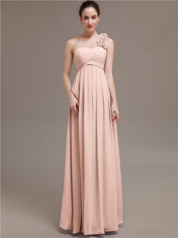 One Shoulder Chiffon Bridesmaid Dresses