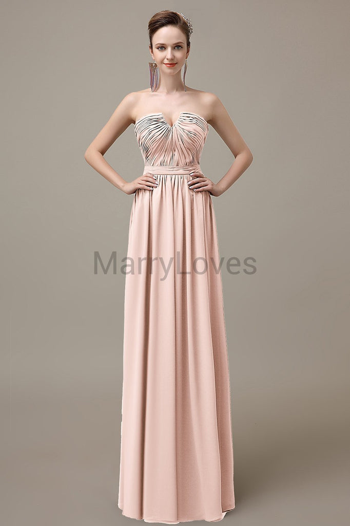 Sweetheart Chiffon Floor Length Bridesmaid Dresses