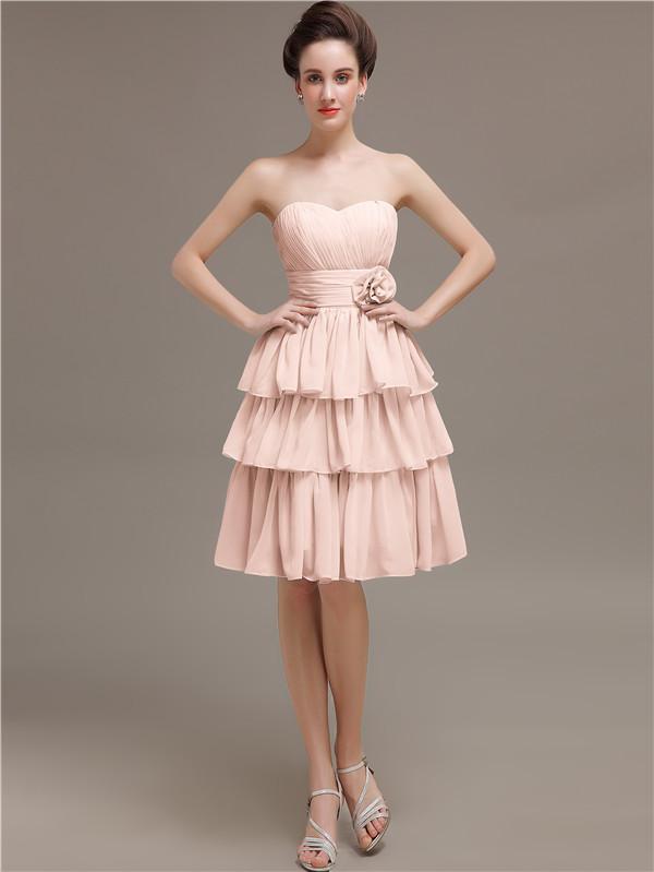 Sweetheart Pleats Short Bridesmaid Dresses