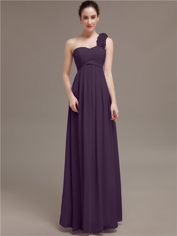 One Shoulder Chiffon Bridesmaid Dresses