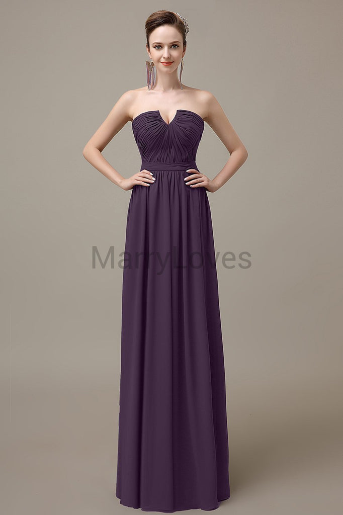 Sweetheart Chiffon Floor Length Bridesmaid Dresses