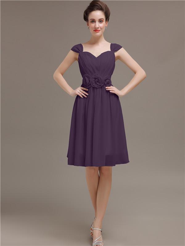 Straps Chiffon Short Bridesmaid Dresses