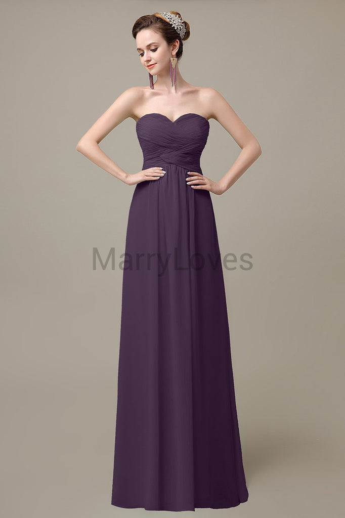 Sweetheart Sleeveless Chiffon Bridesmaid Dresses