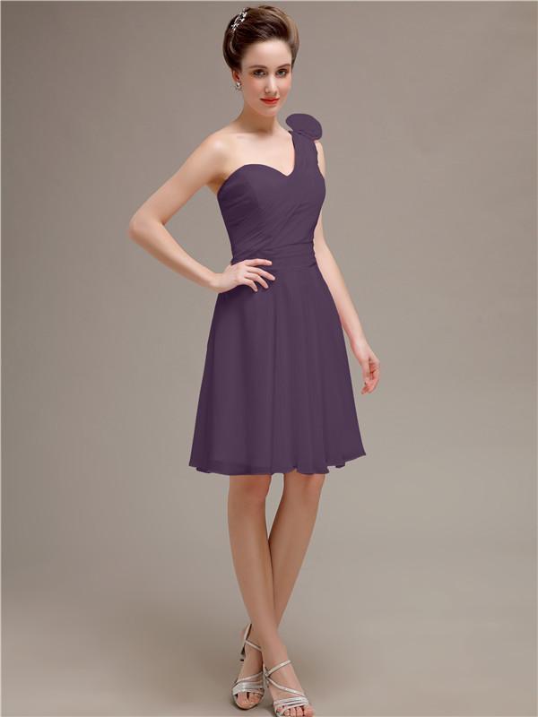 One Shoulder Short A-Line Bridesmaid Dresses