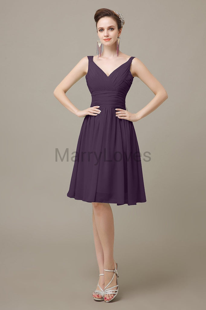 V-Neck Chiffon Bridesmaid Dresses