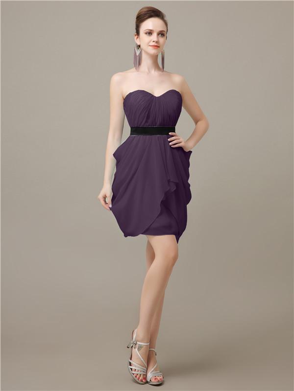 Sweetheart Chiffon Keen Length Bridesmaid Dresses